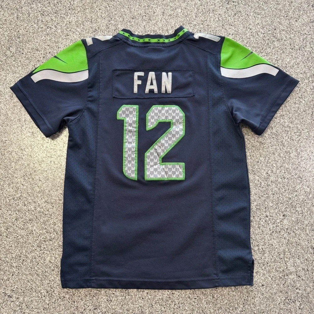 Nike Seattle Seahawks Jersey Boys Kids Small NFL On Field 12th Man Fan